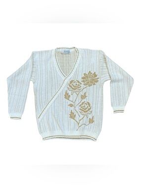 Vintage 1980s Ellen D Floral Cottagecore Sweater
